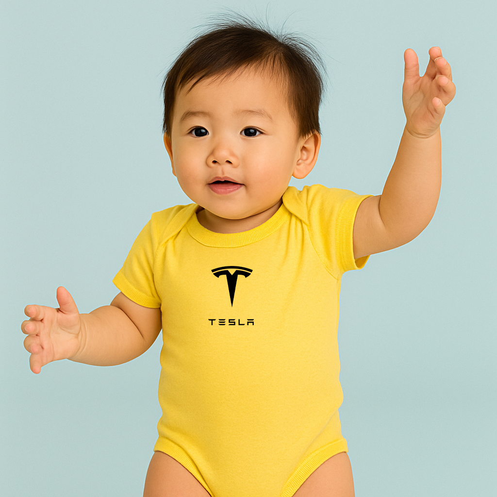 Tesla Motorsports Car Baby Romper Onesie
